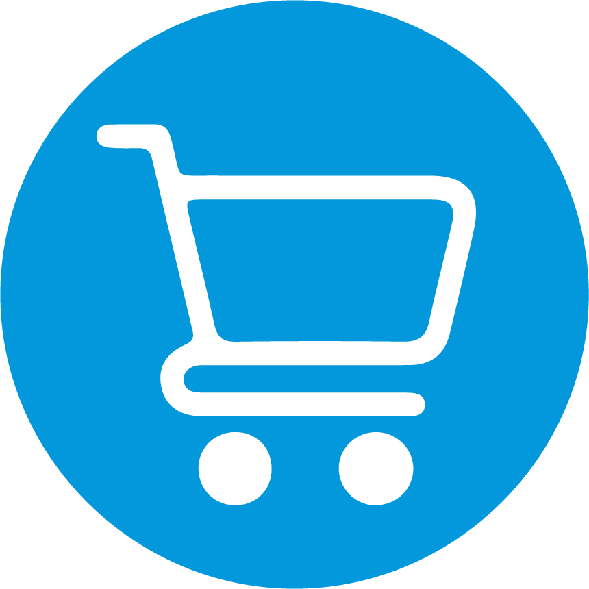 A shopping cart icon.